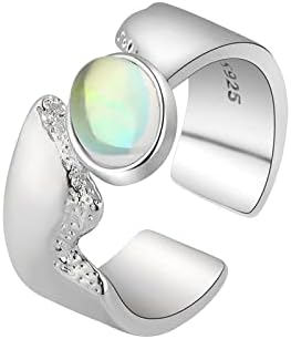 2023 Нов јазол прстен Стерлинг сребрена месечина прстен Прилагодлив виножито месечина прстен синтетички отворен прстен накит подарок