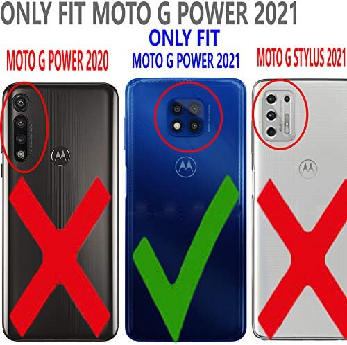 Moto G Power 2021 Case, [не одговара на Moto G Power 2020] со [вклучен заштитник на стаклото на стакло], CircleMalls Dual Layers