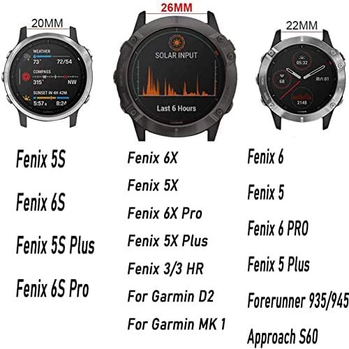 Sdutio 22mm 26mm паметен часовник за часовници за Garmin Fenix ​​6 6x Pro 5x 5 Plus Strap за брзо ослободување за Garmin D2/D2 Делта