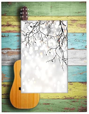 Cfpolar гитара музика дрвена 8x10 рамка за слика од дрво со фотографии без мат фото рамки за табела или wallиден декор