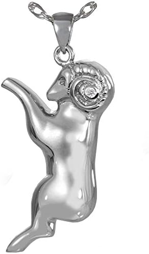 Меморијална галерија Овен/Рамс Зодијак Овен приврзок Стерлинг сребрен крема за миленичиња накит