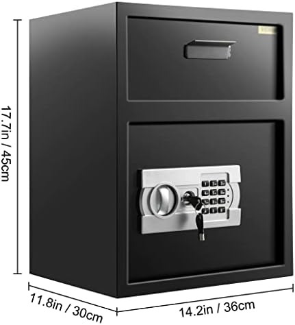 Лукео Електронски Безбедно Пари Кутија Дигитални Депозит Слот Со Фиока Тајна Скриени Безбедно Заклучување Код 2 Клучеви Свинче