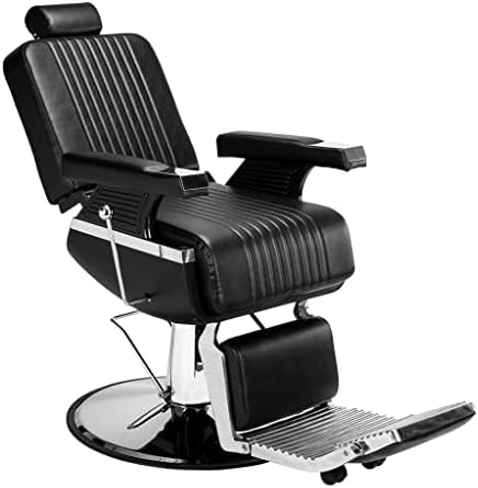 HJHL фризерски стол за лежење бербер фризура за фризури што се ротира и може да се крене лесно избришано црно