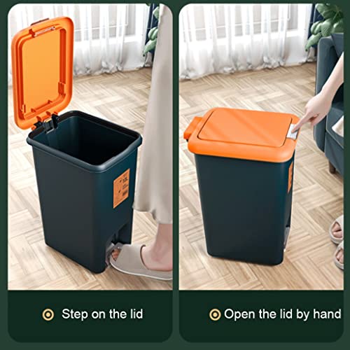 Зачувување на педалот за отпадоци може-правоаголен пролетен врв на отпадоци со капак ， голема пластична корпа за отпадоци за бања дневна соба