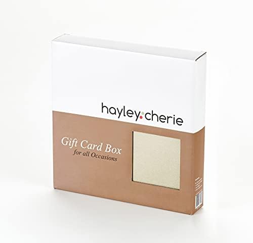 Хејли Чери - кутија за картички за подароци со злато со дизајн на црна фолија - Текстурирана завршница - голема големина 10 x 10 - за приеми