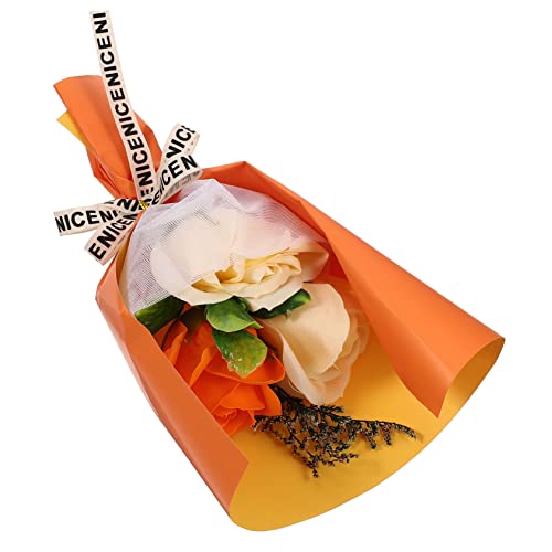 Абаодам 2 комплети роза букет кутија за подароци свадба декор де цветни декор свадба букети свадбени кутии симулација букет портокалова
