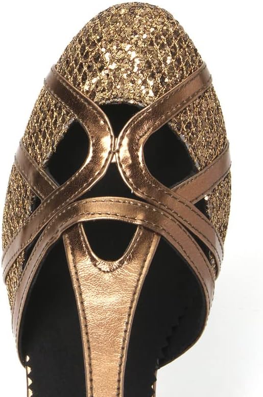 Aoqunfs жени латински танцувачки чевли затворени пети салса салса танго вежбајте забава чевли за танцување за венчавки, модел CMJ511/512