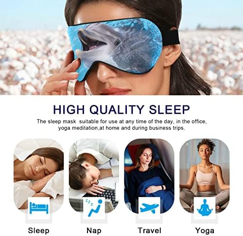 Вел ден маска за спиење Делфин ноќна сенка на очите покритие мека удобност за слепите блокада на светлина за прилагодување на каишот за