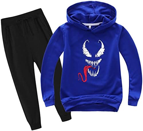 Leoorz Kids Venom Повлечете се на џемперите за џемпери пулвер обичен џемпер 2 парчиња облека за тренерки за момчиња девојчиња