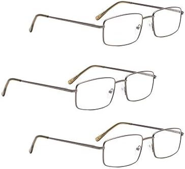 ЛУР 3 Пакувања Метални Очила За Читање + 3 Пакувања Полу-очила За Читање Без обрач