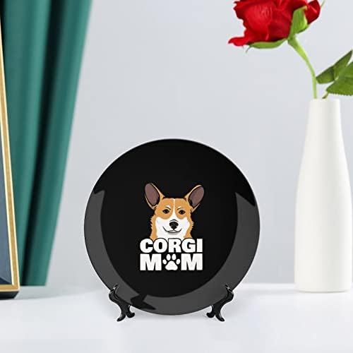 Корги куче мајка коска Кина Декоративна чинија со стојат домашни плочи за десертни плочи за домаќинство Подарок 6инч
