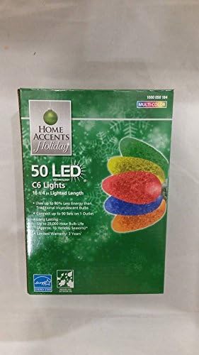 Домашни акценти празник од 50-светло LED C6 Multi-Color Light Set