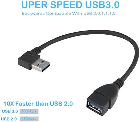 УСБ 3.0 продолжен кабел - лев и десен агол - машки до женски - пакет од 2