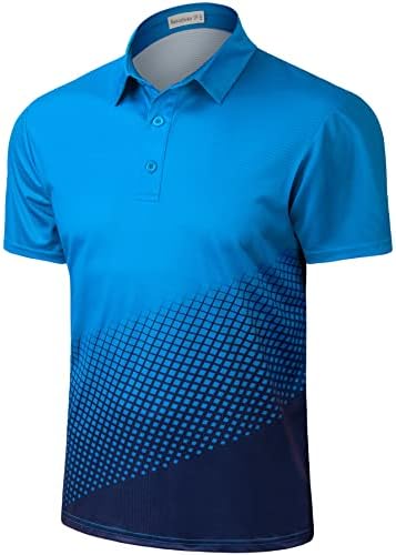 Wancafoke polo кошула за мажи со кратки ракави голф кошули за влага за губење на кошули за мажи со мавта со маж