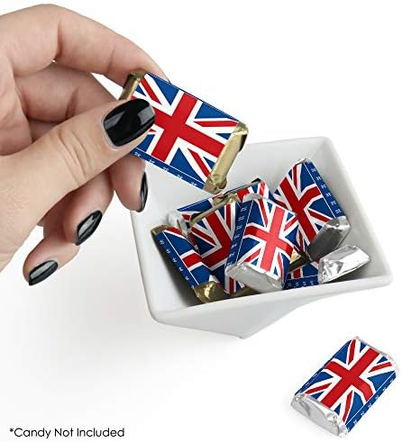 Голема точка на среќа Cheerio, London - Mini Candy Bar Wrapper налепници - Британска партија во Велика Британија Мали фаворити - 40 брои