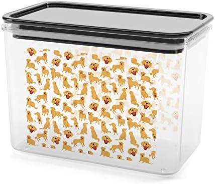 Кутија За Складирање златен Ретривер Пластични Канистри За Контејнери За Организатор На Храна Со Капак За Кујна