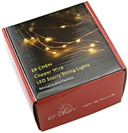 Ер Чен затемнети LED стринг светла, 66ft 200 LED диоди Сребрена жица starвездени жици на жица со далечински управувач и адаптер за сезонски