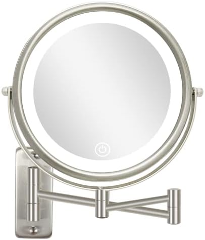огледало за Шминка јинџупу Со Светла, Огледало За Шминка Монтирано На Ѕид Од 1x/10x На Полнење, Двострано Двострано Огледало За Суета