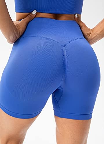 Laveенски женски скриен задникот кревање беспрекорни шорцеви за велосипедисти - шорцеви за вежбање во теретана за контрола на стомакот