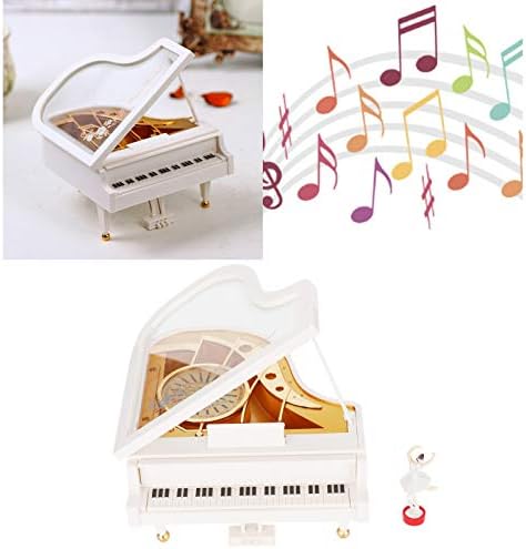 Музичка кутија за пијано, ротирачки танцувачки балет девојки музички кутија, ротирајте ја часовникот за да направите музика мултифункционална