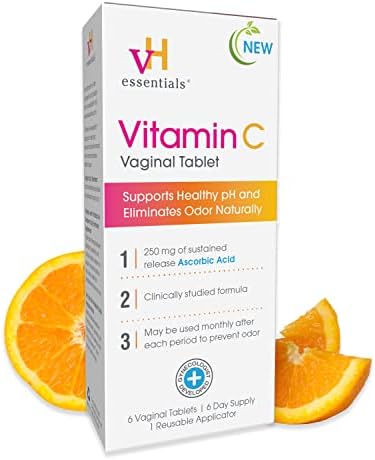 VH Essentials Vitamin C вагинален таблет | Алтернатива за супозиција на борна киселина | Поддржува здрава pH вредност и го елиминира