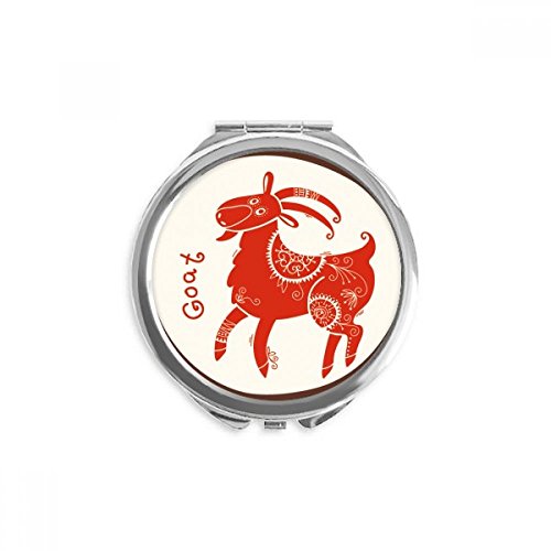 Година на овци животно Кина Зодијак Црвена рака Компактен огледало околу преносно џебно стакло