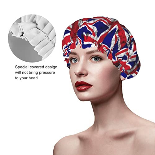 Womenените што можат да се користат затегнати полите, капачето за коса, потресено британско знаме, двојни слоеви водоотпорно капаче за туширање