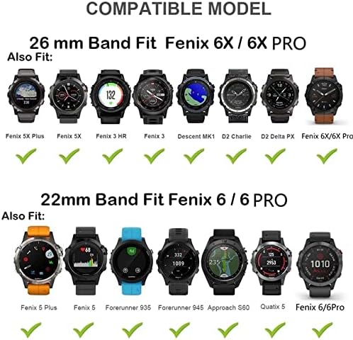 Bkuane Quick Fit не'рѓосувачки челик Watchband 22 26mm за Garmin Fenix ​​5 5x 6 6xpro 3HR/Solar/Enduro/Descnent Mk1 Mk2 Mk2i лента