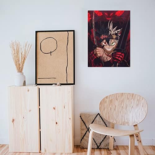 Астата црна детелина аниме постери кул постери за момци спална соба платно печатење wallид декор платно печатење wallидни уметности за