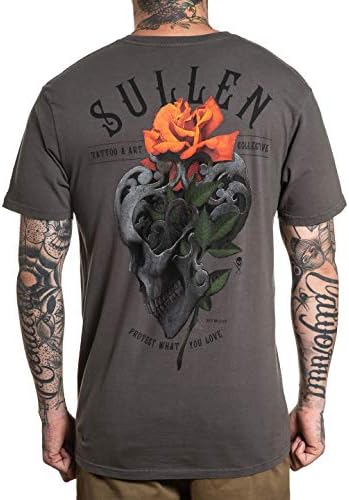 Sullen Rose Rose Shorte Releve Premium гроздобер тетоважа череп графичка маица за мажи