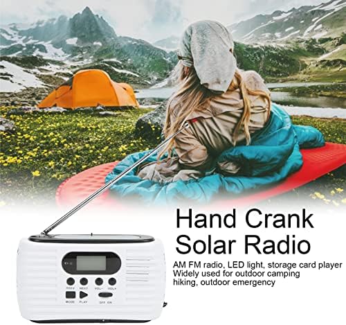 Соларно радио JOPWKUIN, плеер за картички за складирање, кампување со радио Flashligh, мултифункционално LED за отворено