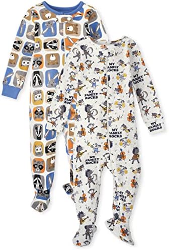 Детското место Бебето и детето, се вклопуваат памук памук со еден парче нозе пижама 2-пакет