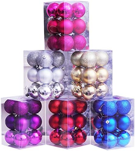 Koqwez33 12 парчиња/постави божиќни Божиќни топка од дрво, божиќни висечки украси за топка, сјајна топка новогодишна елка фестивал