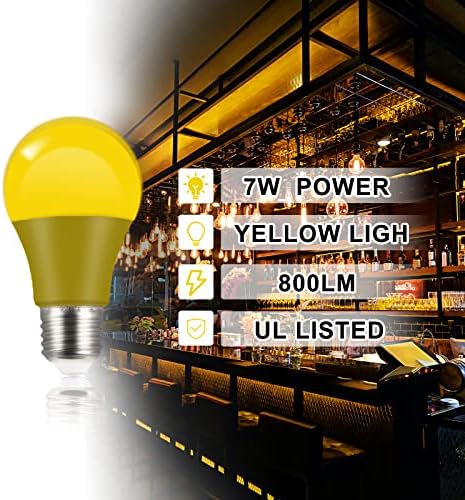 Жолта А19 LED Светилки UL Наведени 7w E26 База За Партија Декор, Трем, Дома, Одмор И Декоративни Осветлување