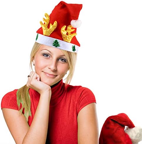 СОИМИС 6 парчиња Божиќна Капа Фестивалски Украси Плишана Божиќна Капа За Возрасни За Божиќен Декор