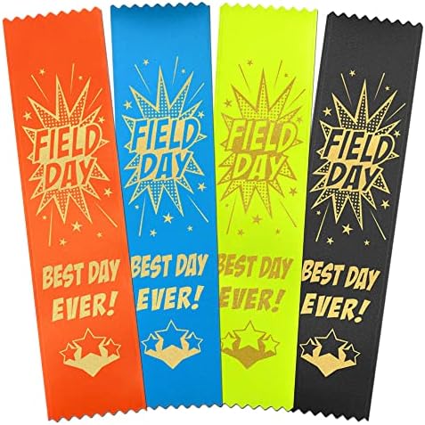 Панделки на училишно поле Рибонноу - Најдобар ден досега! - 400 вкупни панделки: 100 секоја од топла портокалова, светло сина, топла