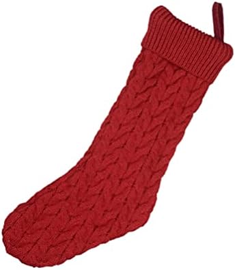 Подароци од Toyandona Yule плетени божиќни чорапи, рустикална плетена клока на XMAS персонализирана торба за порибување за празници