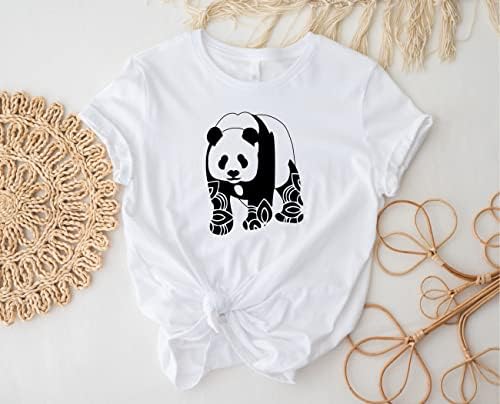 Панда Мандала маица панда кошула од кошули за животни Панда andубовник кошула overубител на животни, подарок за нејзините подароци