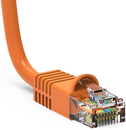 Кабел Централна Доо Кат 6 Етернет Кабел 1.5 Стапки Портокал - Врв Подигната - Голема Брзина Интернет Лепенка Кабел СО RJ45 Конектор,