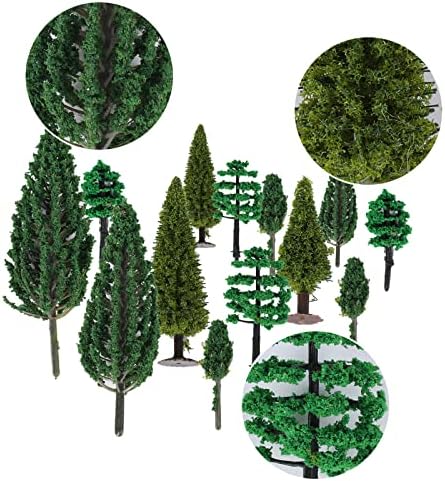 Манзаи мешани минијатурни дрвја - 36 парчиња 1.37-5.9inch мини модели дрвја архитектура дрвја минијатурни борови дрвја за занаетчиски предели