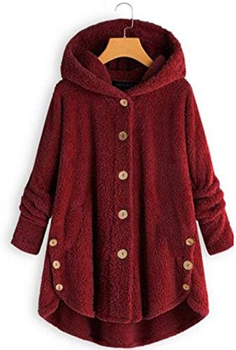 Coutенобило од руно копче лабава плишана обична надворешна облека топла зимска преголема џемпер кардиган меки задебелување на надворешната облека