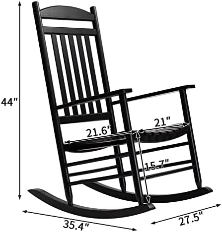 Алиморден цврсто дрво тремот, столче за лулка, високо грбно лежење на седиштето за внатрешен двор, затворено на отворено, црно