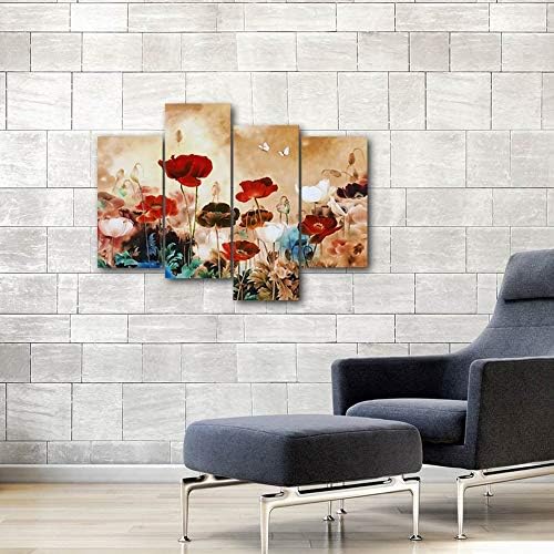 Вико уметност цветаат афиони големи шарени цвеќиња платно отпечатоци wallидни уметности цветни giclee слики слики за дневна соба спална соба