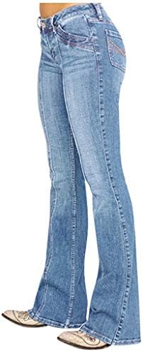 Нломокт Фармерките За Жени Ја Истегнуваат Женската Плус Големина Веднаш Тенки Класично Опуштено Вклопување Монро Права Нога Жан