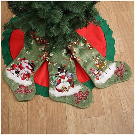Дефлаб чорапи големи зелени Божиќни чорапи торби за подароци, детски чорапи, Божиќни украси, торби за подароци, Божиќни чорапи Божиќни