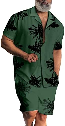 Костум пижами голема летна фитнес машка и домашна облека на отворено со две парчиња мажи одговара и поставува лажен костум зелена