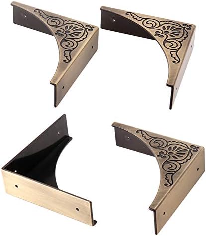 Пакет од 4 антички цинк -легура кутија агол заштитник на работ на заштитната плоча за мебел за мебел за мебел аголни браници
