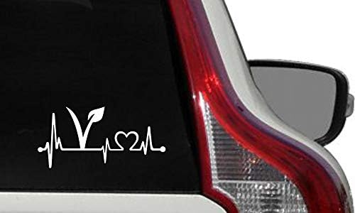 Vegan Logo Heartbeat верзија 1 Car Vinyl налепница за налепница за браник за автоматски автомобили Камиони за ветробрански windowsидови Windows