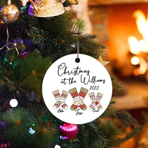 Cheyan Смешна Божиќна капа Уметнички дизајн Обичајно име Божиќ порцелански украс дома украси Божиќни приврзоци новогодишно