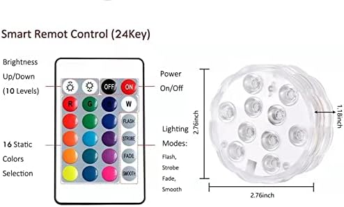 Zesyetxmmk потопливи LED светла, 16 божиќни светла во боја, Божиќни светла за батерии за украси на отворено на отворено